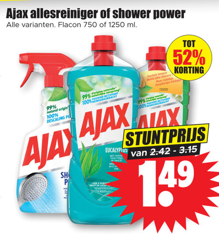 Ajax   allesreiniger folder aanbieding bij  Dirk - details