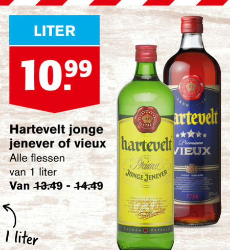 Hartevelt   vieux, jenever folder aanbieding bij  Hoogvliet - details