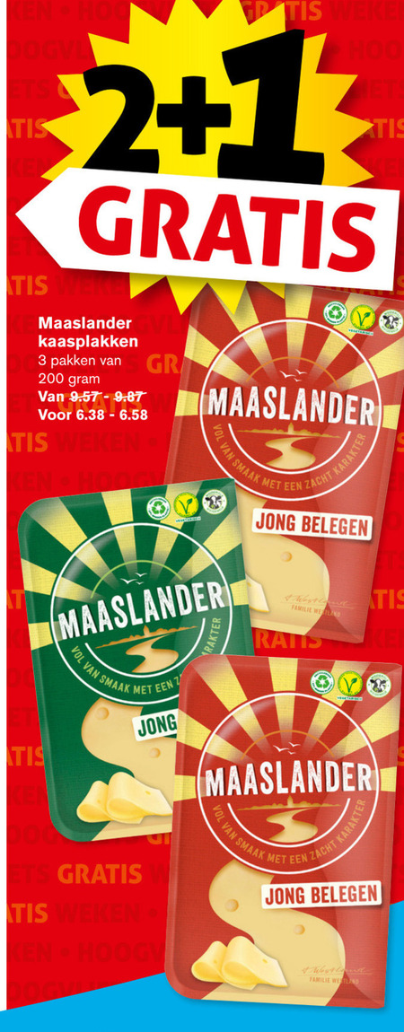 Maaslander   kaasplakken folder aanbieding bij  Hoogvliet - details
