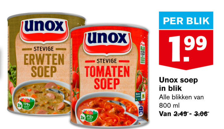 Unox   soep folder aanbieding bij  Hoogvliet - details