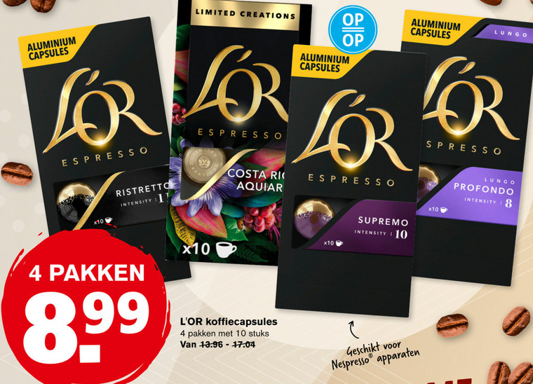 Douwe Egberts L Or   koffiecups folder aanbieding bij  Hoogvliet - details