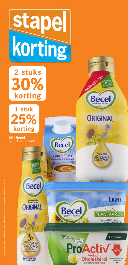 Becel   margarine, olie en vetten folder aanbieding bij  Albert Heijn - details