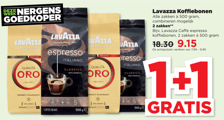 Lavazza   koffiebonen folder aanbieding bij  Plus - details