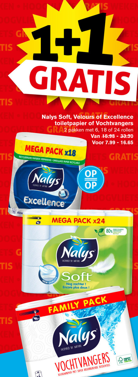 Nalys   toiletpapier, keukenpapier folder aanbieding bij  Hoogvliet - details