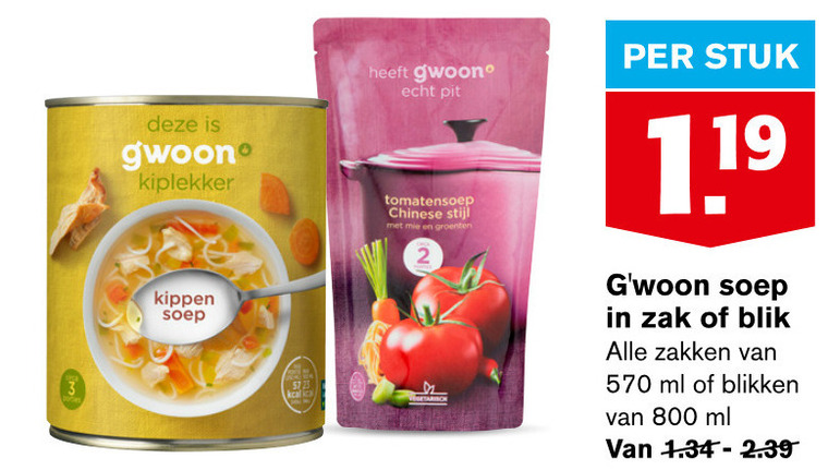 Gwoon   soep folder aanbieding bij  Hoogvliet - details