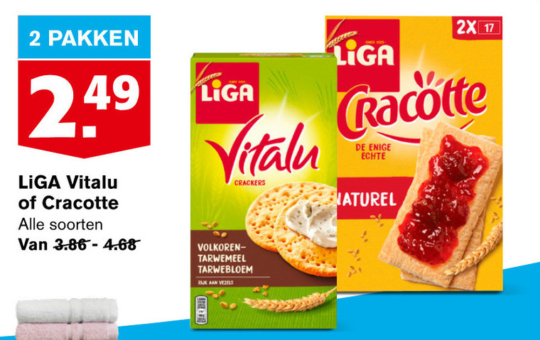 Liga   crackers folder aanbieding bij  Hoogvliet - details