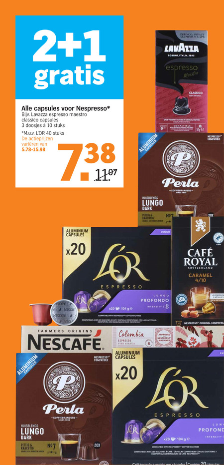 Caffe Gondoliere   koffiecups folder aanbieding bij  Albert Heijn - details