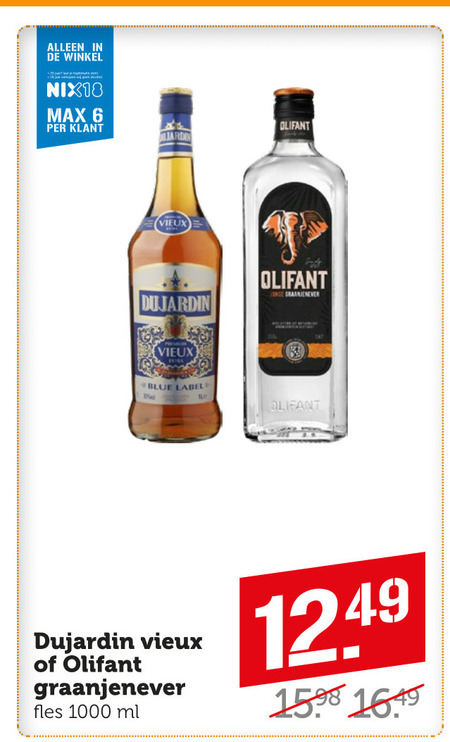 Dujardin   jenever, vieux folder aanbieding bij  Coop - details