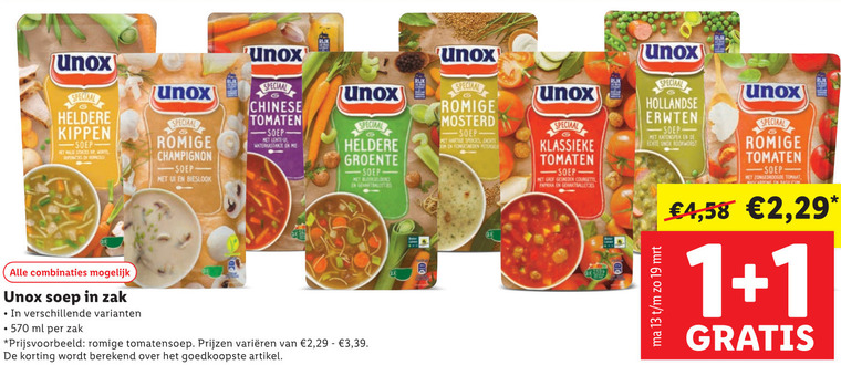 Unox   soep folder aanbieding bij  Lidl - details