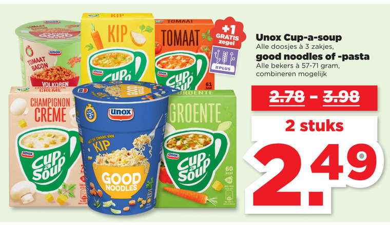 Unox   noodles, soep folder aanbieding bij  Plus - details