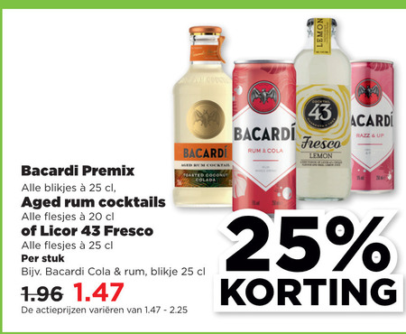 Bacardi   mixdrank folder aanbieding bij  Plus - details