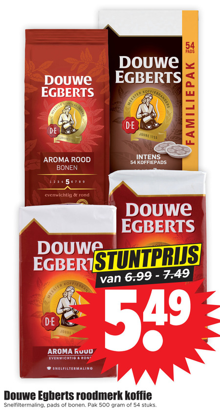 Douwe Egberts   koffiebonen, koffie folder aanbieding bij  Dirk - details