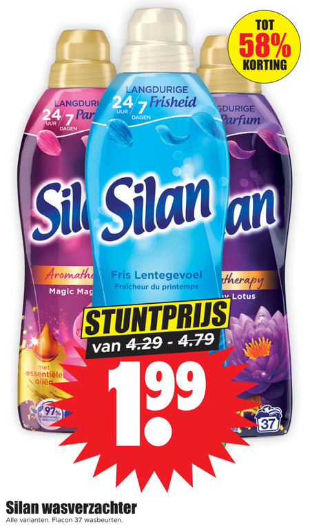 Silan   wasverzachter folder aanbieding bij  Dirk - details