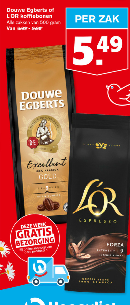 Douwe Egberts L Or   koffiebonen folder aanbieding bij  Hoogvliet - details