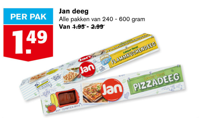 Jan   pizzadeeg folder aanbieding bij  Hoogvliet - details