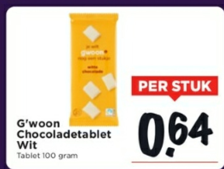 Gwoon   chocolade folder aanbieding bij  Vomar - details