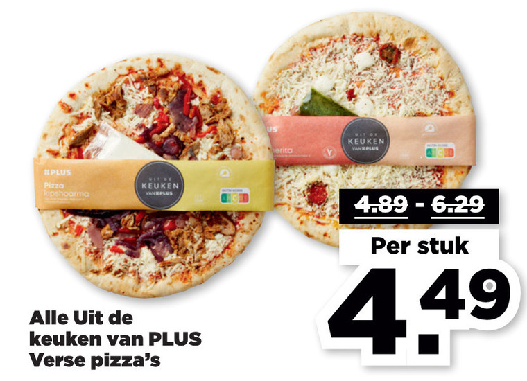 Plus Huismerk   verse pizza folder aanbieding bij  Plus - details