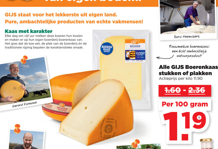 Boerenkaas   kaasplakken, kaas folder aanbieding bij  Plus - details