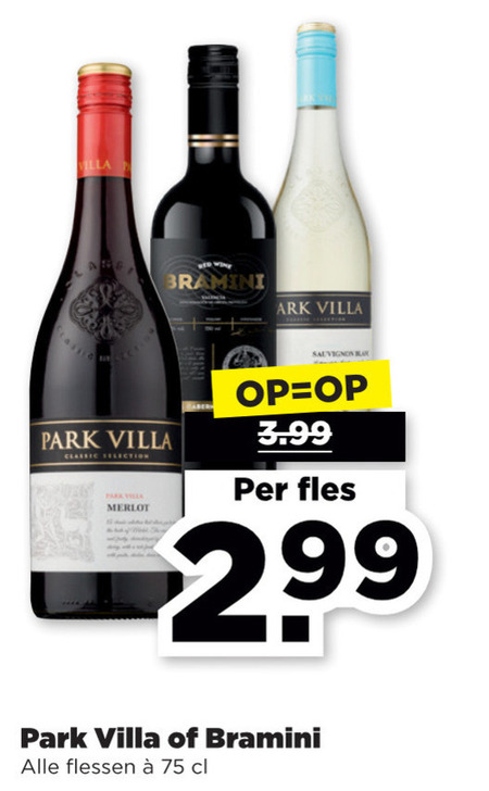 Park Villa Witte Wijn, Rode Wijn Folder Aanbieding Bij Plus - Details