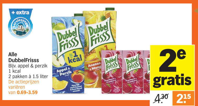 Dubbelfrisss fruitdrank folder aanbieding bij Albert Heijn - details