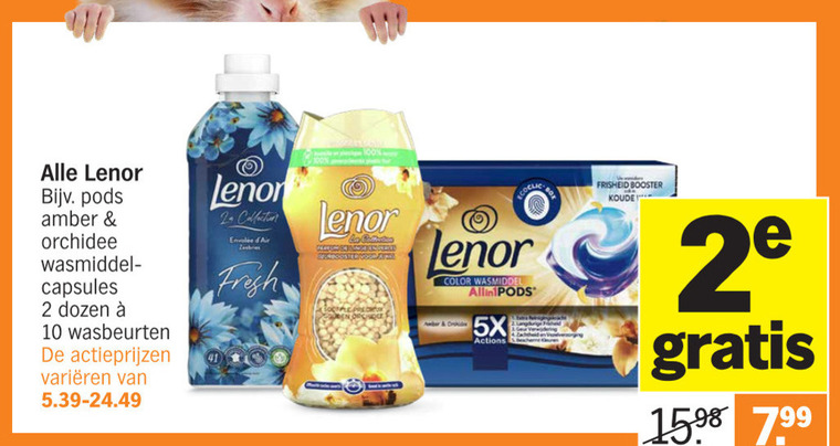 Lenor   wasverzachter, wasmiddel folder aanbieding bij  Albert Heijn - details