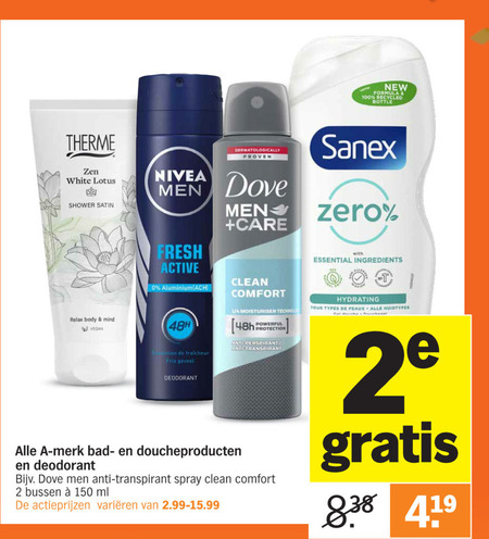 Modieus Omgekeerde restjes Alle merken deodorant, douchegel folder aanbieding bij Albert Heijn -  details