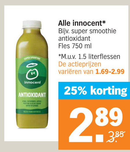 Innocent   fruitsmoothie, vruchtensap folder aanbieding bij  Albert Heijn - details