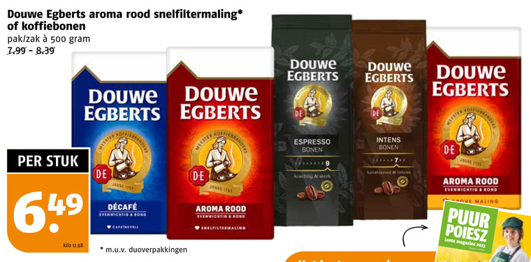 Douwe Egberts   koffiebonen, koffie folder aanbieding bij  Poiesz - details