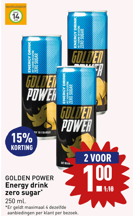 Golden Power   energiedrank folder aanbieding bij  Aldi - details