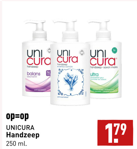 Unicura   handzeep folder aanbieding bij  Aldi - details