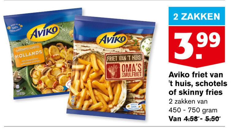 Aviko   patat folder aanbieding bij  Hoogvliet - details