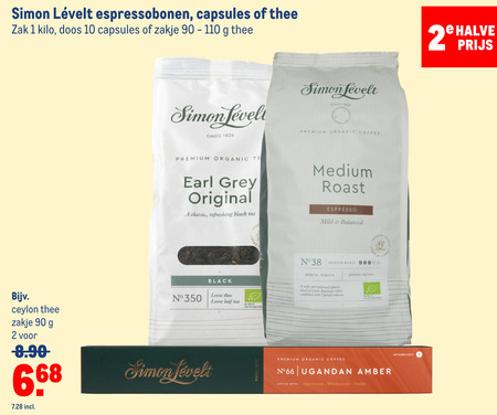 Simon Levelt   koffiecups, thee folder aanbieding bij  Makro - details