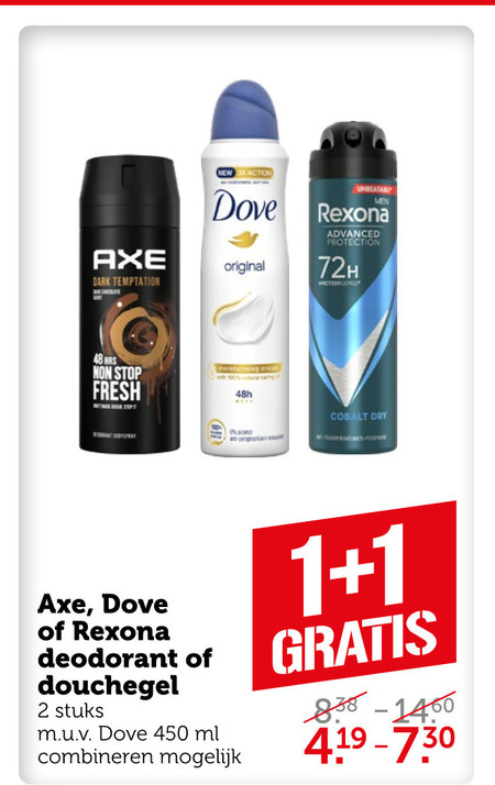 Rexona   deodorant, douchegel folder aanbieding bij  Coop - details