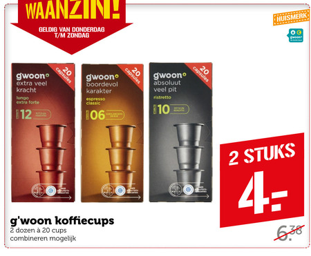 Gwoon   koffiecups folder aanbieding bij  Coop - details