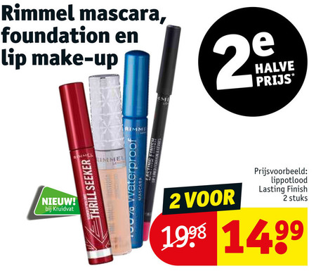Rimmel   lipstick, mascara folder aanbieding bij  Kruidvat - details