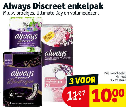 Always   inlegkruisjes folder aanbieding bij  Kruidvat - details