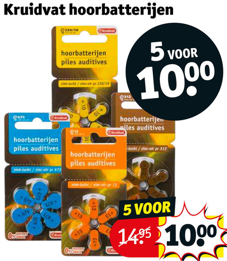 Kruidvat Huismerk   gehoorapparaatbatterijen folder aanbieding bij  Kruidvat - details