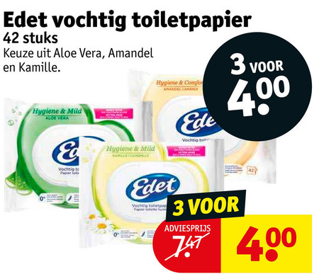 Edet   vochtig toiletpapier folder aanbieding bij  Kruidvat - details