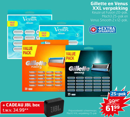 Gillette   scheermesjes folder aanbieding bij  Trekpleister - details