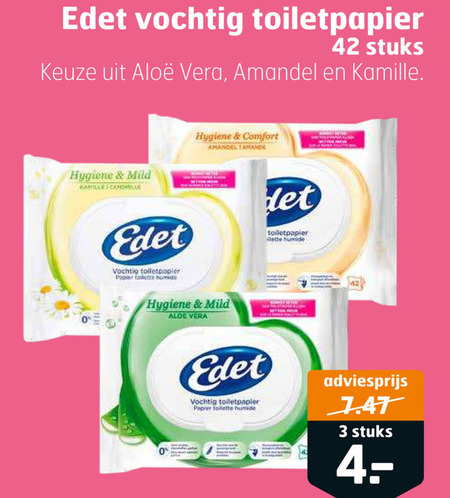 Edet   vochtig toiletpapier folder aanbieding bij  Trekpleister - details