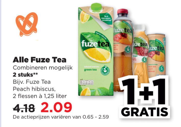 Fuze Tea   ice tea folder aanbieding bij  Plus - details