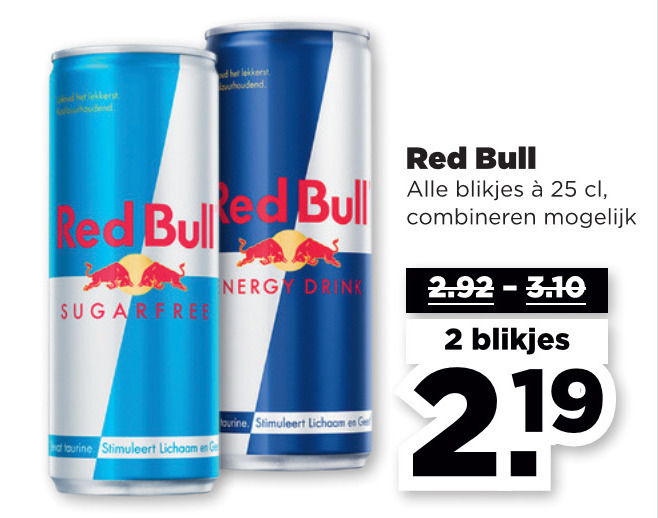 Red Bull   energiedrank folder aanbieding bij  Plus - details