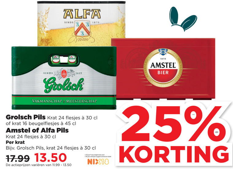 Grolsch   krat bier folder aanbieding bij  Plus - details