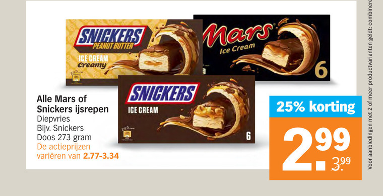 Mars   ijsreep folder aanbieding bij  Albert Heijn - details