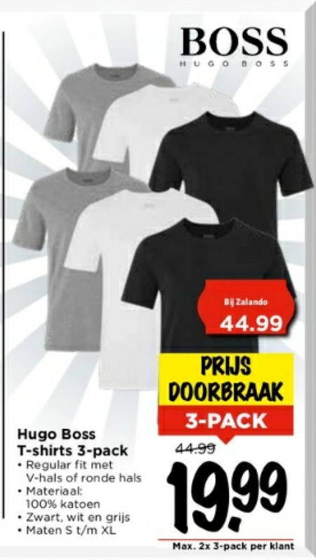 Tom Audreath Aan boord Konijn Hugo Boss heren t-shirt folder aanbieding bij Vomar - details