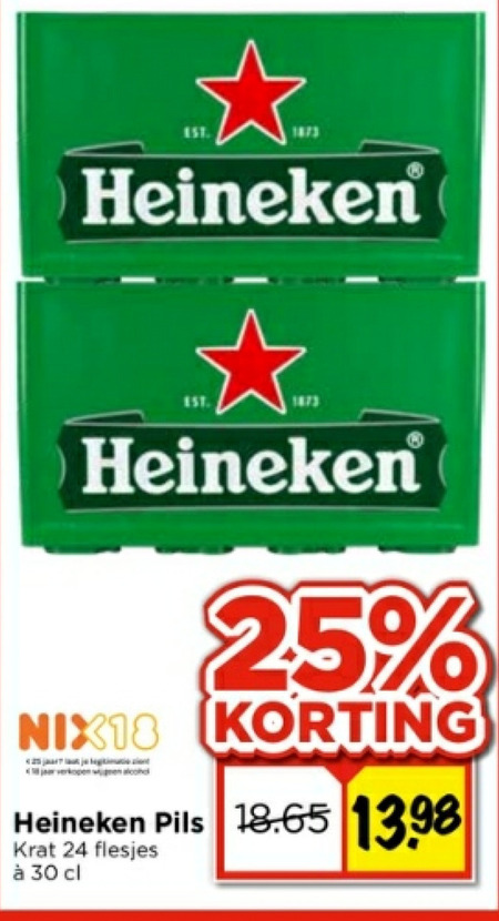 Heineken   krat bier folder aanbieding bij  Vomar - details