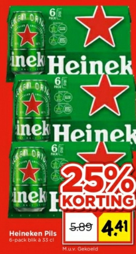 Heineken   blikje bier folder aanbieding bij  Vomar - details