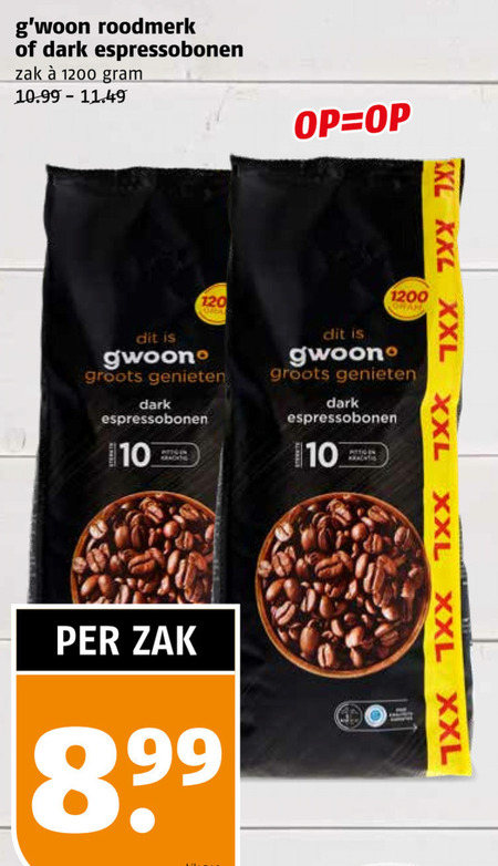 Gwoon   koffiebonen folder aanbieding bij  Poiesz - details