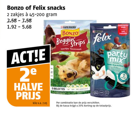 Bonzo   kattensnacks, hondensnacks folder aanbieding bij  Poiesz - details