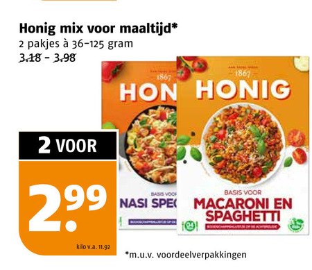 Honig   maaltijdmix folder aanbieding bij  Poiesz - details